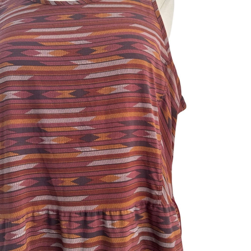 Toad&Co Red and Brown High Low Sundress Sleeveless Halter - Picture 3 of 11